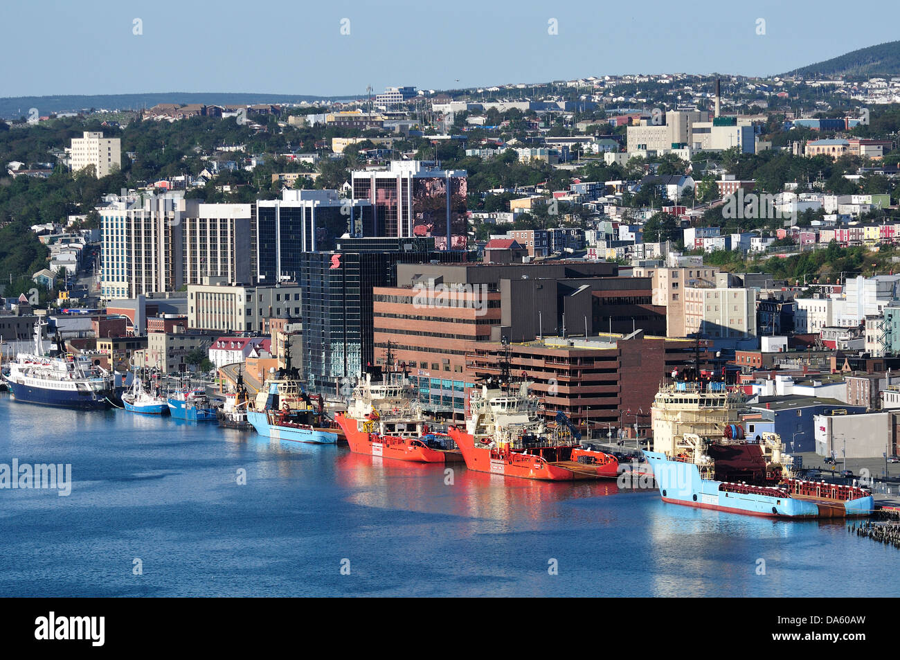 Hafen von St. John's, Signal Hill, St. John's, Neufundland, Kanada, Hafen, Stadt, Boote Stockfoto