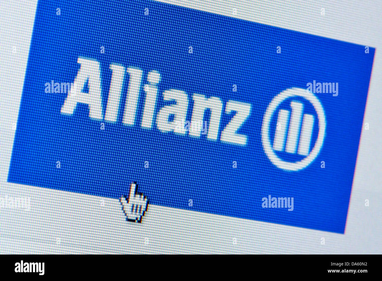 Nahaufnahme von der Allianz Logo wie auf ihrer Website zu sehen. (Nur zur redaktionellen Verwendung: print, TV, e-Book und redaktionelle Webseite). Stockfoto