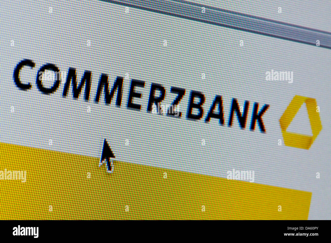 Nahaufnahme von der Commerzbank AG-Logo, wie auf ihrer Website zu sehen. (Nur zur redaktionellen Verwendung: print, TV, e-Book und redaktionelle Webseite). Stockfoto