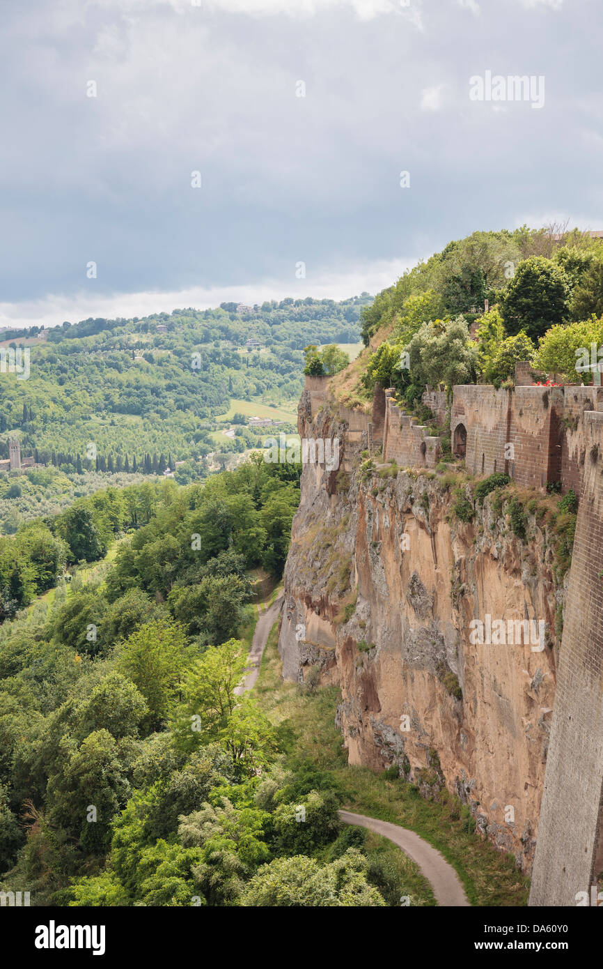 Die Klippen auf Orvieto, Italien. Stockfoto