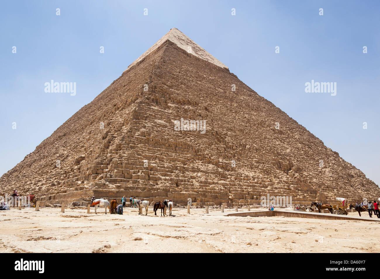 Pyramide von Khafre, auch bekannt als Pyramide des Chephren, Gizeh, Kairo, Ägypten Stockfoto