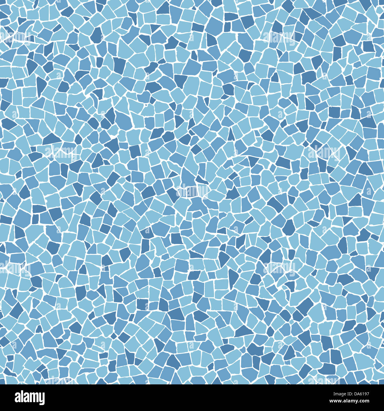 Kaputte Fliesen (Trencadís) Blau Muster Stockfoto