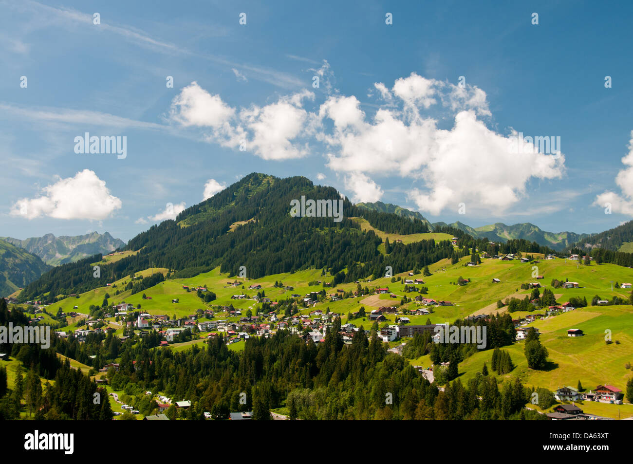 Hirschegg, Kleinwalsertal, Heuberg, Berg, 1795 Meter, Vorarlberg, Österreich, Europa, Berg, Landschaft, Landschaft, Stockfoto