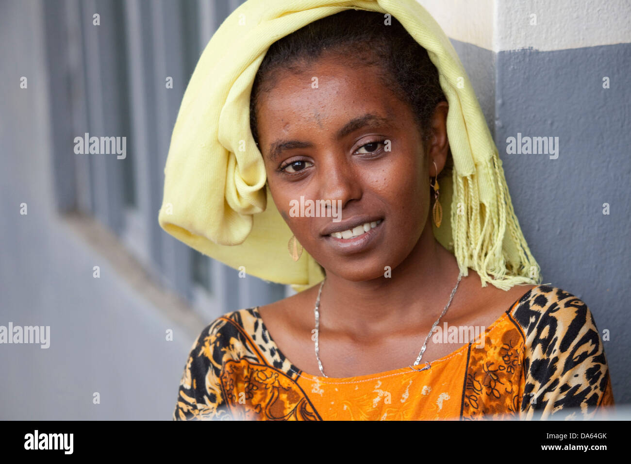 Menschen, Oromo, Äthiopien, Stamm, Afrika, Frau, Porträt, Afrika Stockfoto