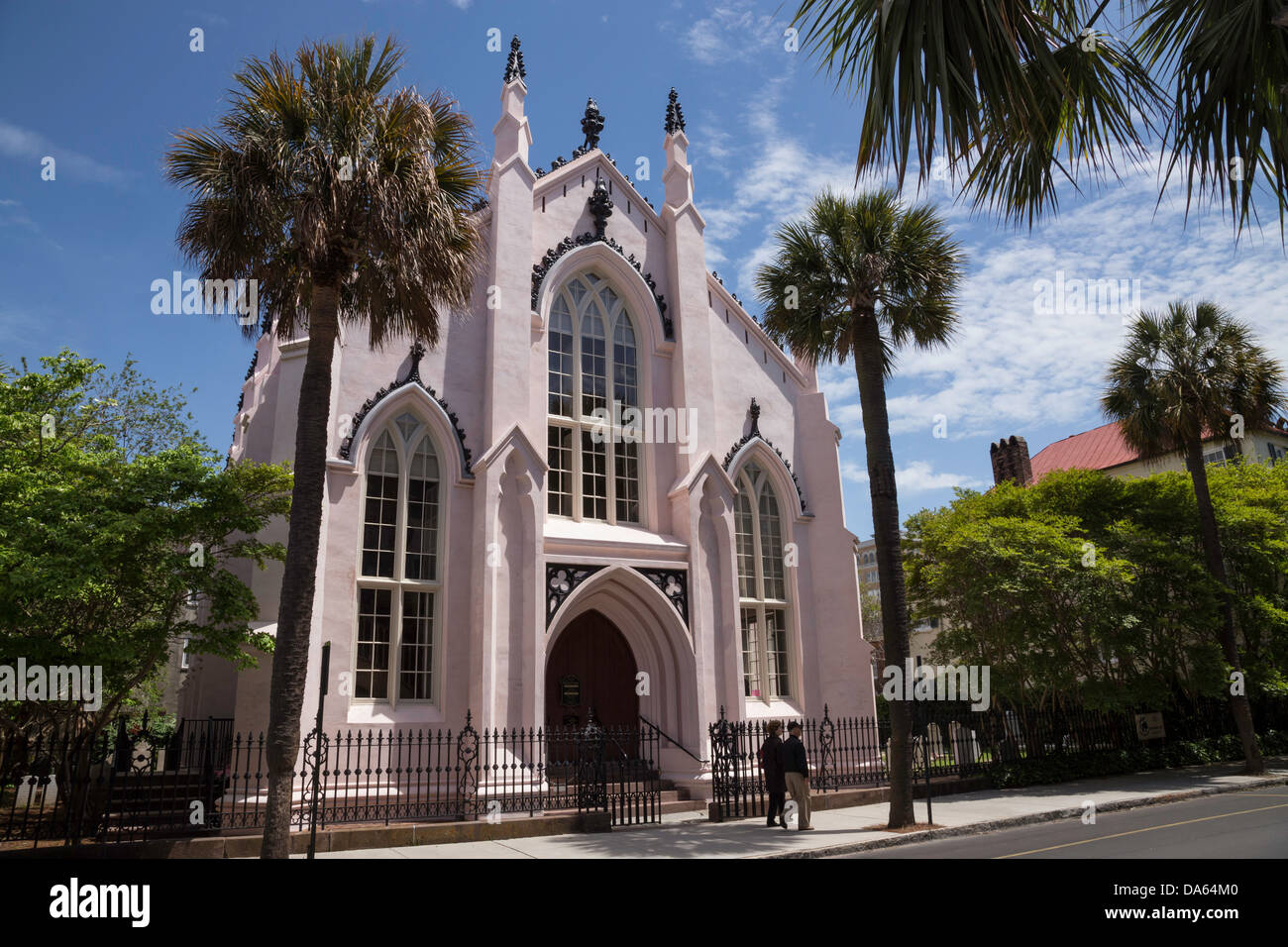 Französische Hugenotten-Kirche, 136 Church Street, Charleston, SC, USA Stockfoto