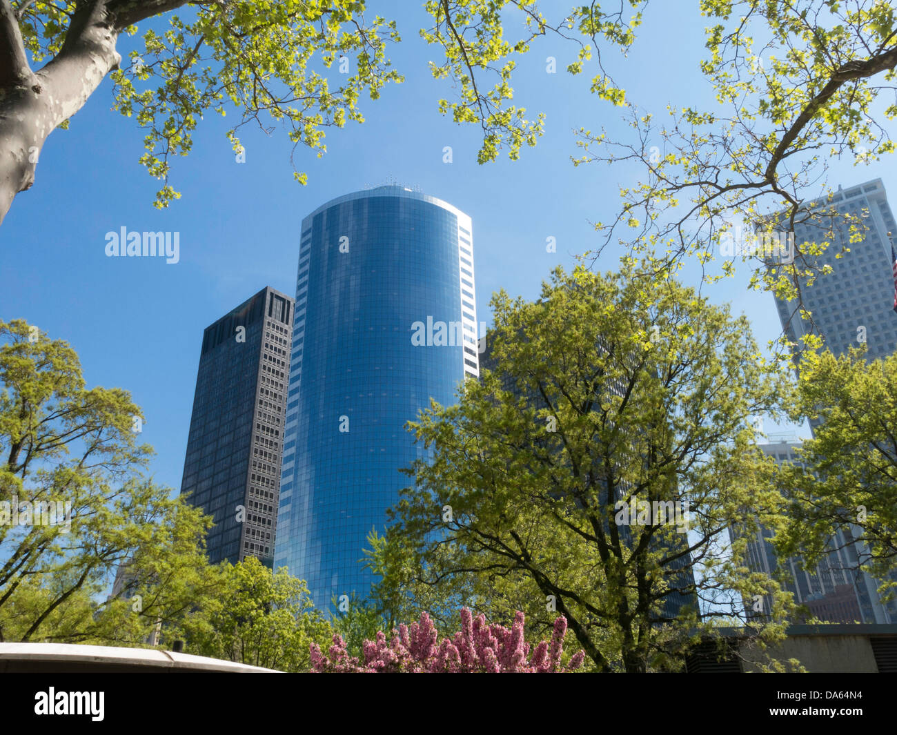 Battery Park & Bürogebäude in der Innenstadt, NYC Stockfoto Battery Park & Bürogebäude in der Innenstadt, NYC Stockfoto