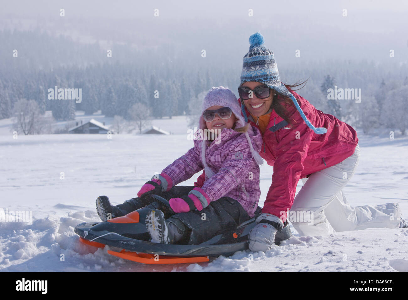 Sledge Winter Switzerland Stockfotos und -bilder Kaufen - Alamy