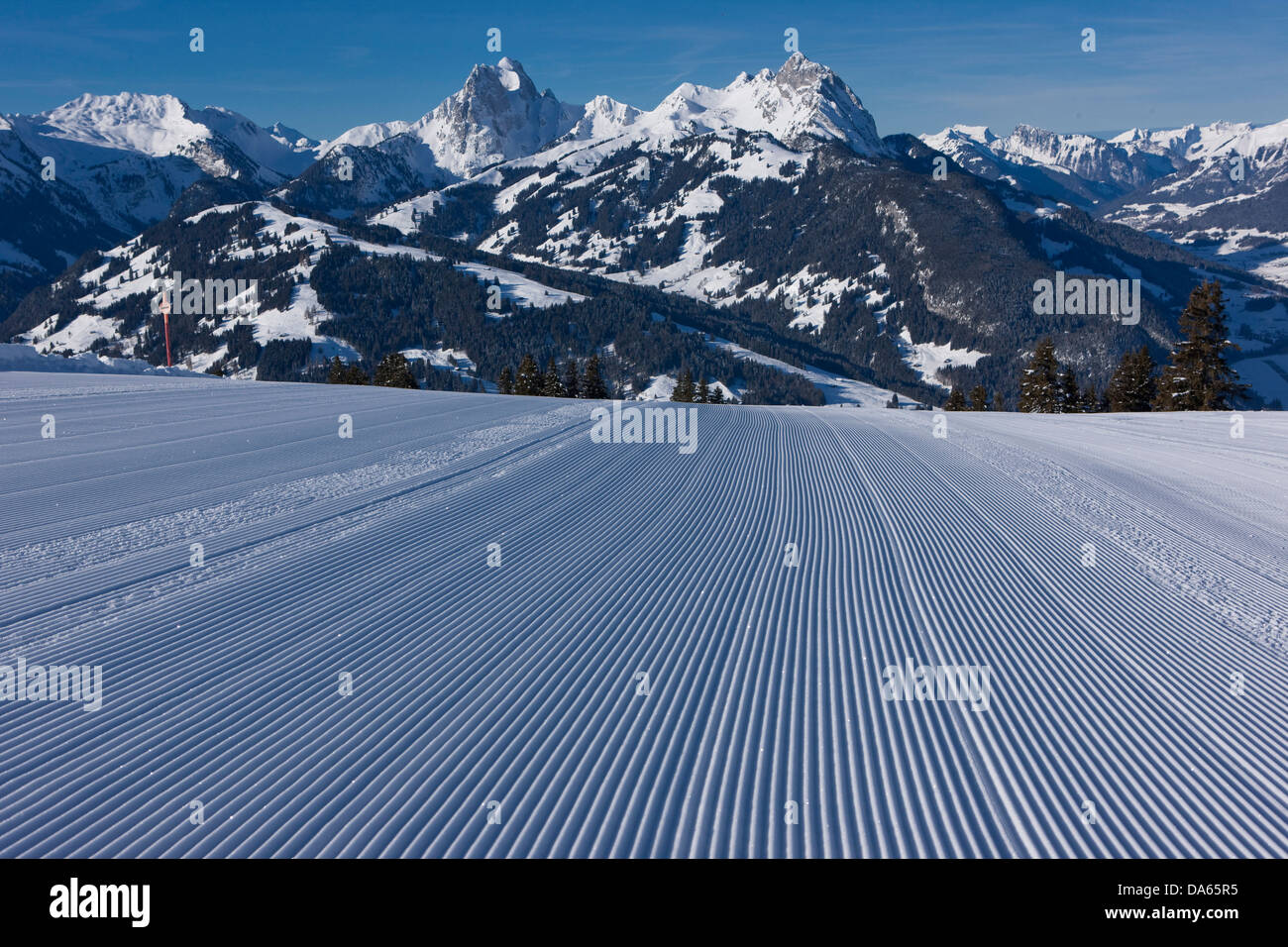 Ski, Piste, Gstaad, BE, Berg, Berge, Winter, Wintersport, Kanton Bern, Berner Alpen, Berner Oberland, Kanton, VD, V Stockfoto