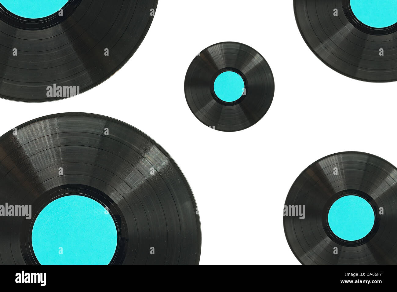 Vinyl-Scheibe auf weißem Hintergrund Stockfoto