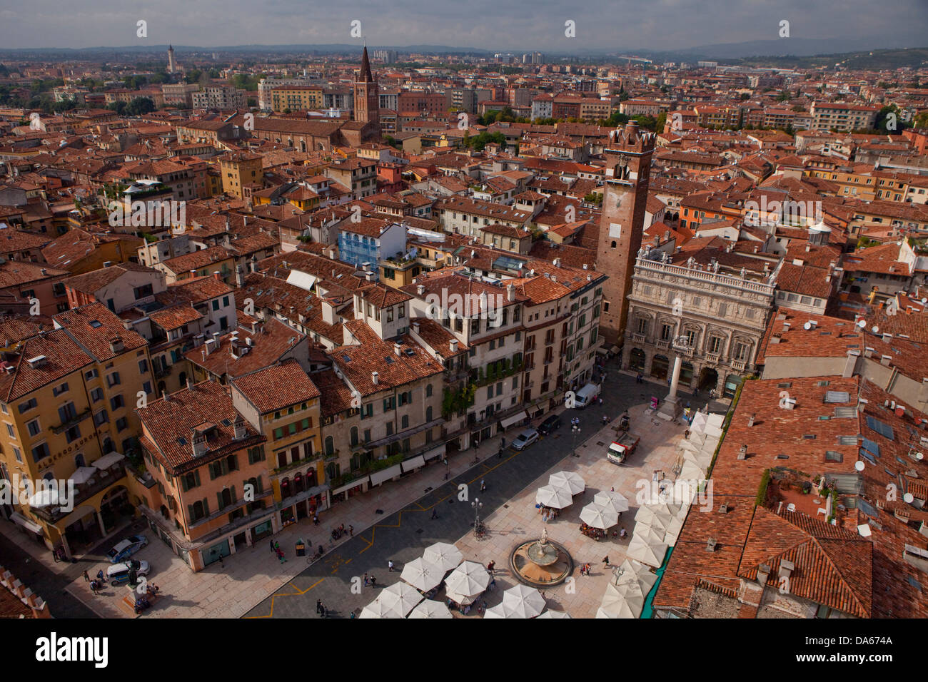 Verona, Stadt, Stadt, Italien, Europa, Schweiz, Europa, Übersicht, Dächer, Stockfoto