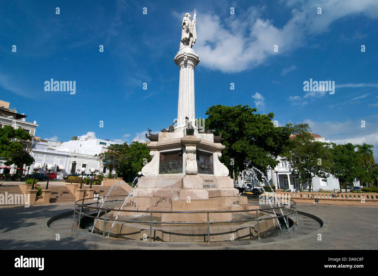 Puerto Rico, Caribbean, große Antillen, Antillen, Columbus, Columbus, Statue, Statuen, Skulptur, Figur, Figuren, Geschichte, Hallo Stockfoto