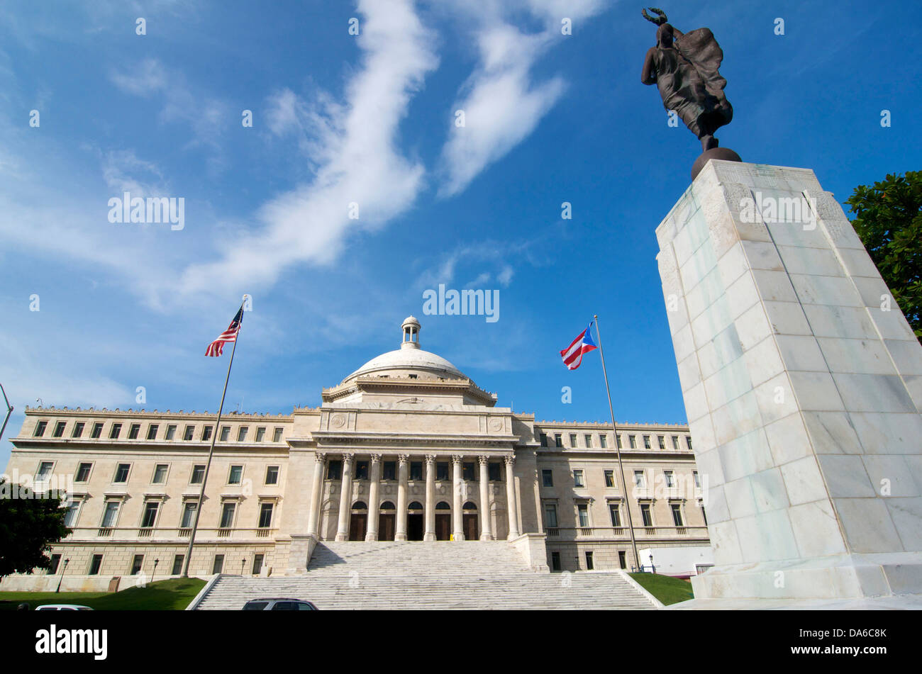 Puerto Rico, Karibik, große Antillen, Antillen, Capitol, Regierungsgebäude, Bau, Architektur, Parlament, statu Stockfoto