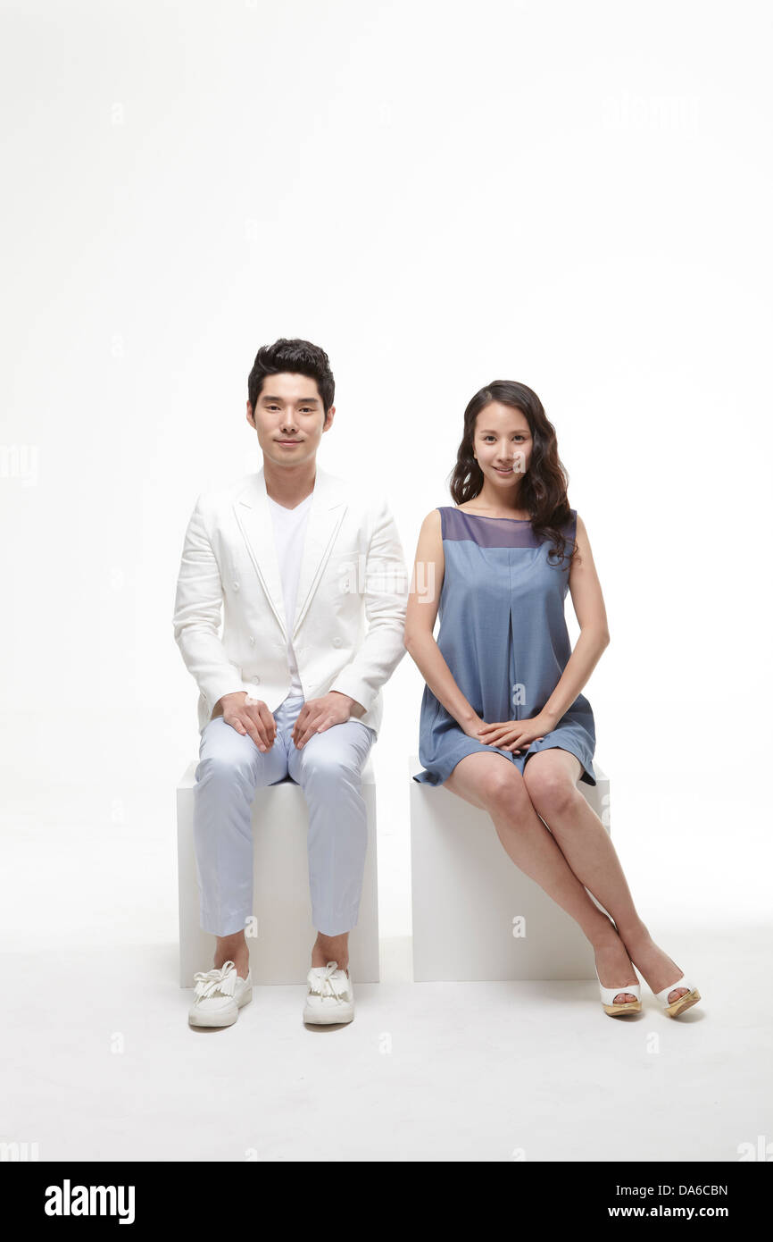 Ein Studio-Porträt eines Paares. Stockfoto
