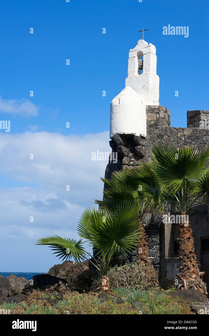 Teneriffa, Teneriffa, Kanaren, Kanarische Inseln, Spanien, Spanisch, Europa, Garachico, Burg, Burgen, Gebäude, Gebäude, b Stockfoto
