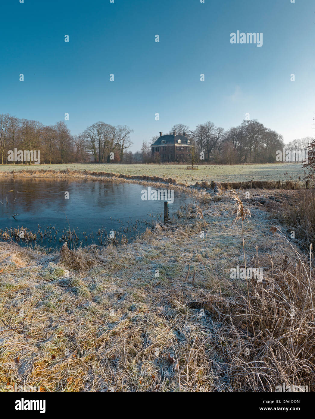 Gelderland, Niederlande, Europa, Harfsen, Dorth, Burg, Winter, Stockfoto