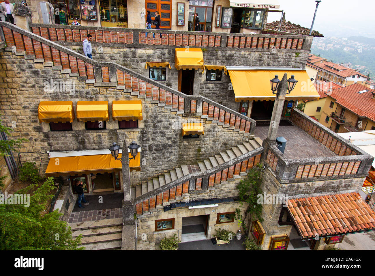 historischen Treppen in San Marino Stockfoto