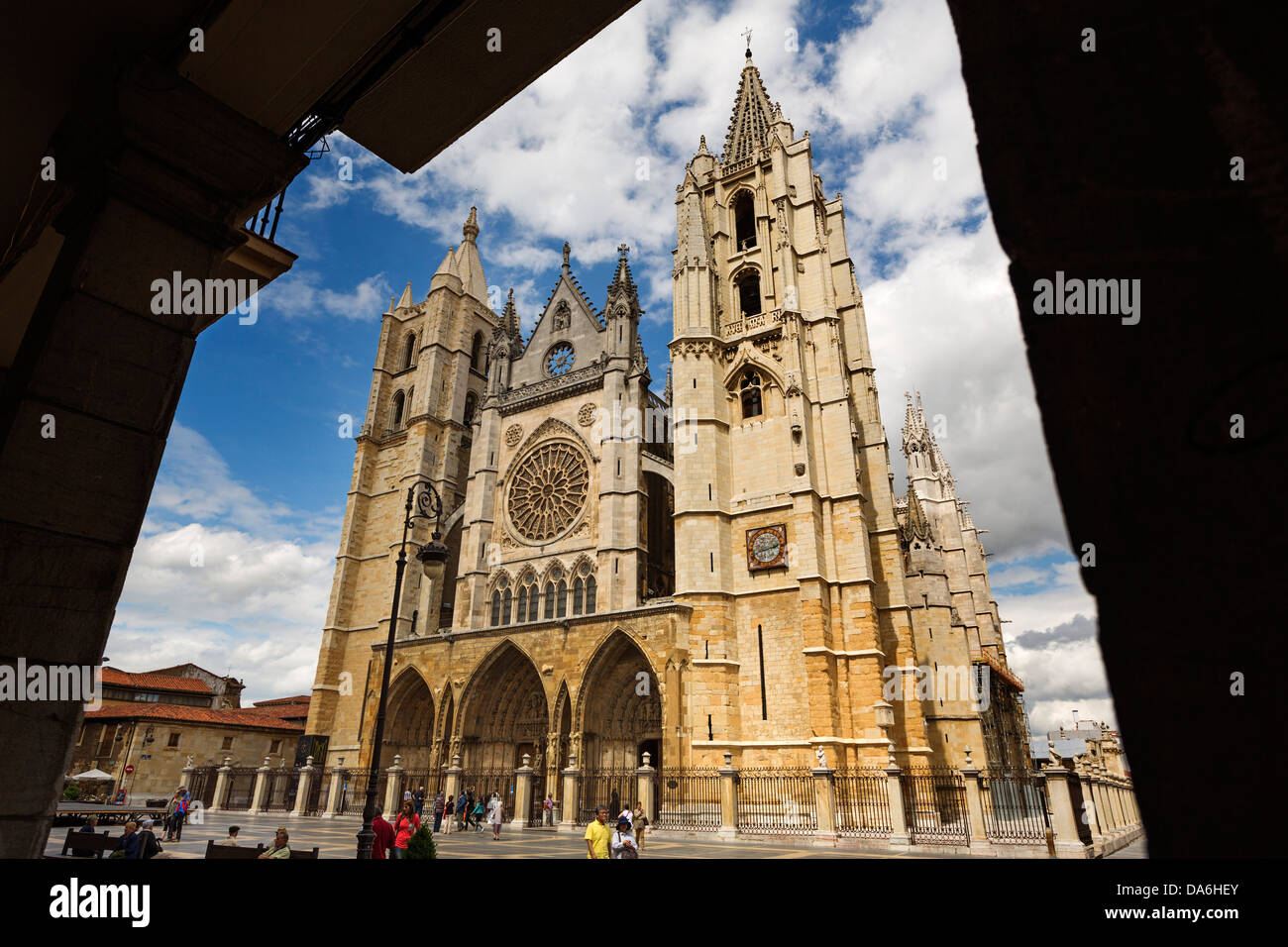 Gotische Kathedrale Xacobeo Jakobsweg Leon Castilla Spanien Stockfoto