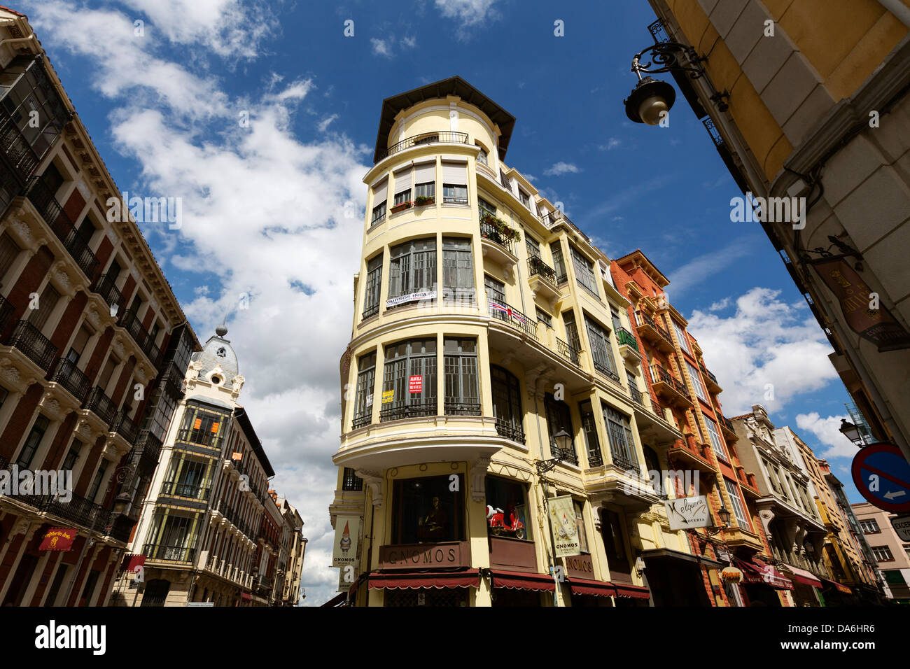Historische Touristenzentrum Leon Castilla Spanien Stockfoto