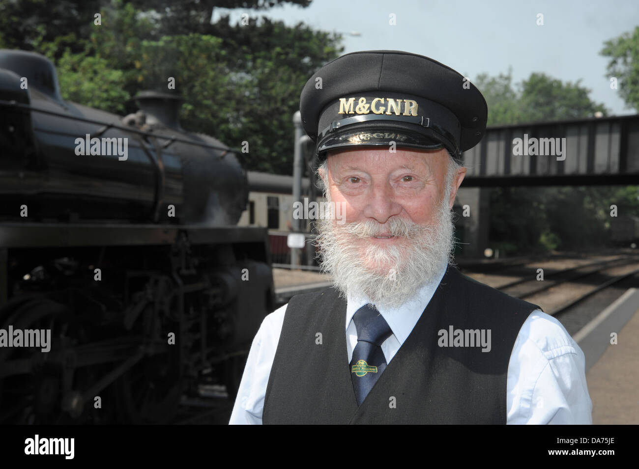 Der Bahnhofsvorsteher in Sheringham Station Norfolk Stockfoto