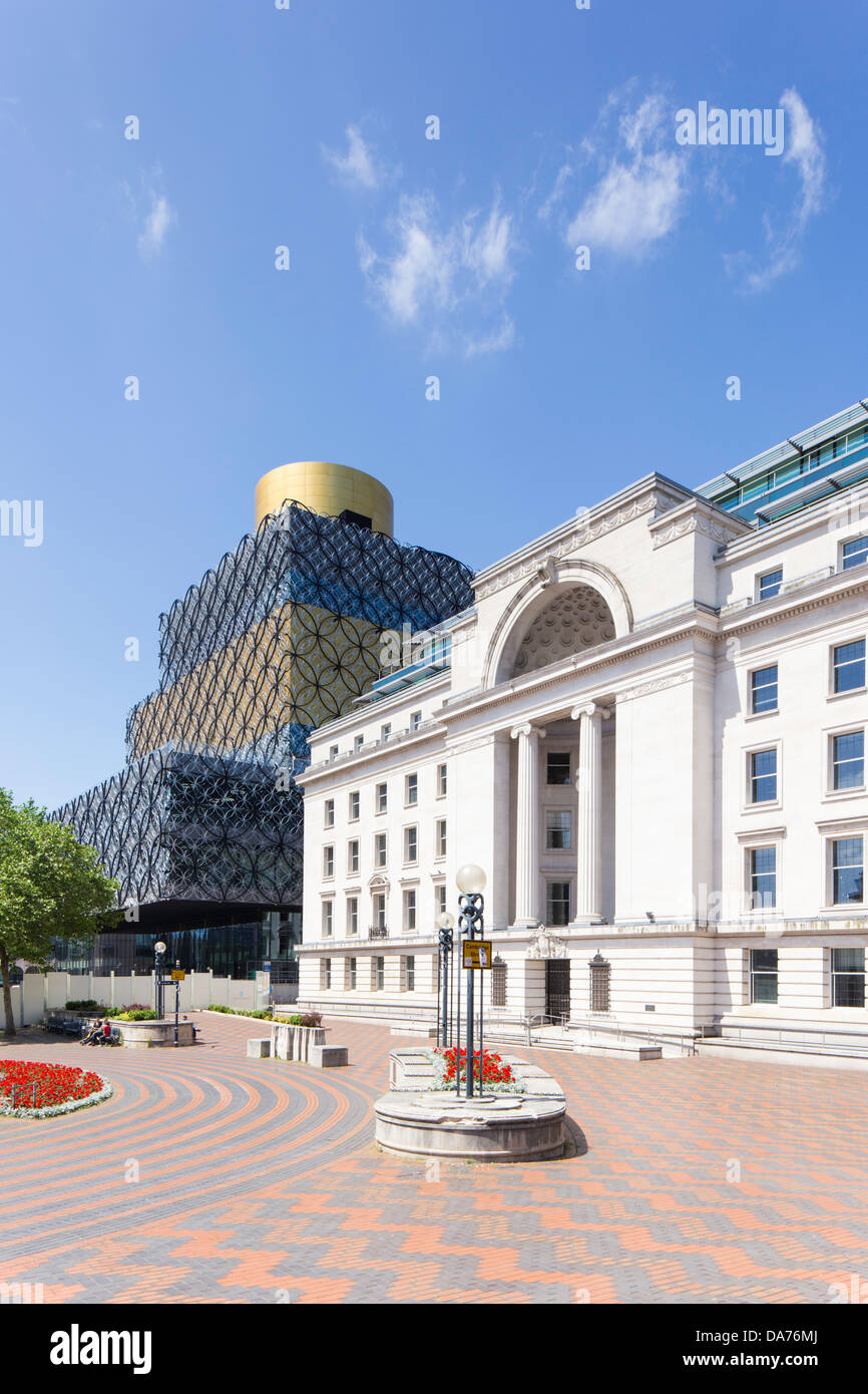 Baskerville-Haus und die neue Bibliothek, Centenary Square, Birmingham, England, UK Stockfoto