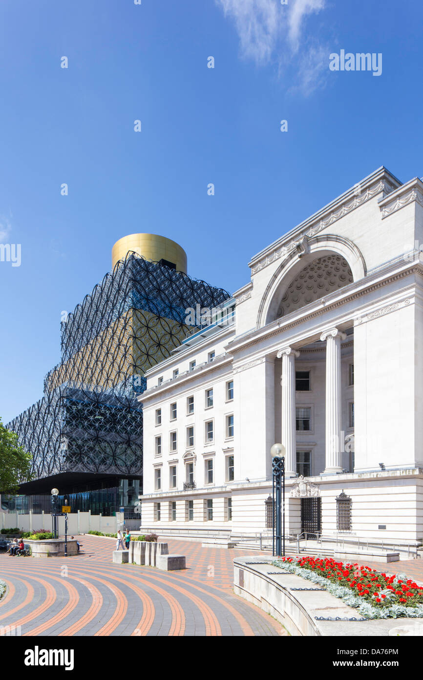 Baskerville-Haus und die neue Bibliothek, Centenary Square, Birmingham, England, UK Stockfoto