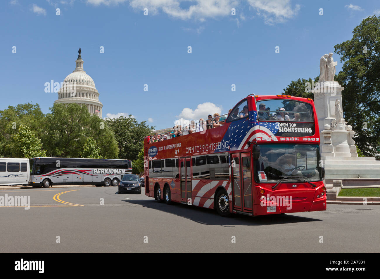 Open-Top-Tour-Bus, Washington DC Stockfoto