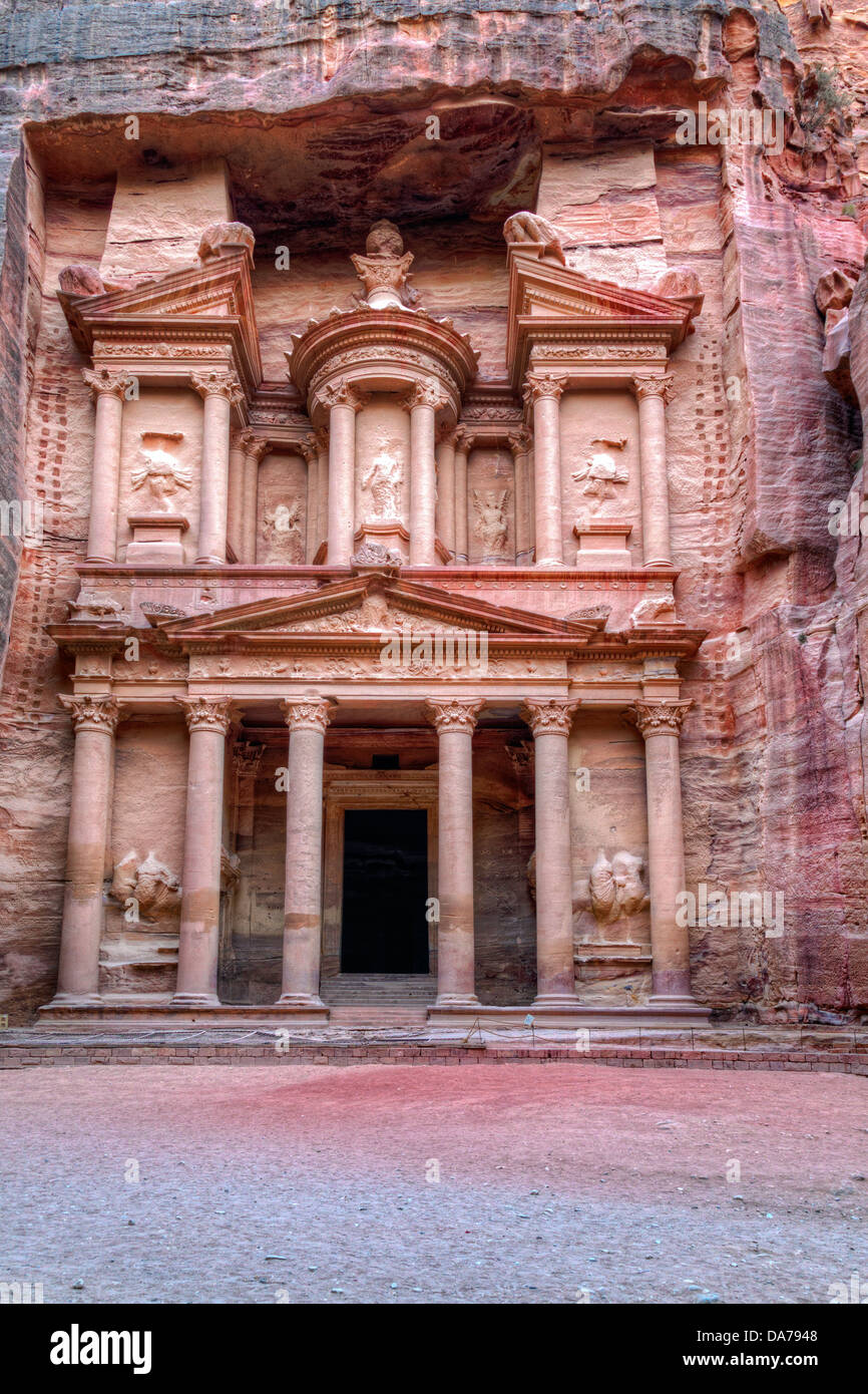 Al Khazneh - berühmteste Grab in Petra, Jordanien Stockfoto
