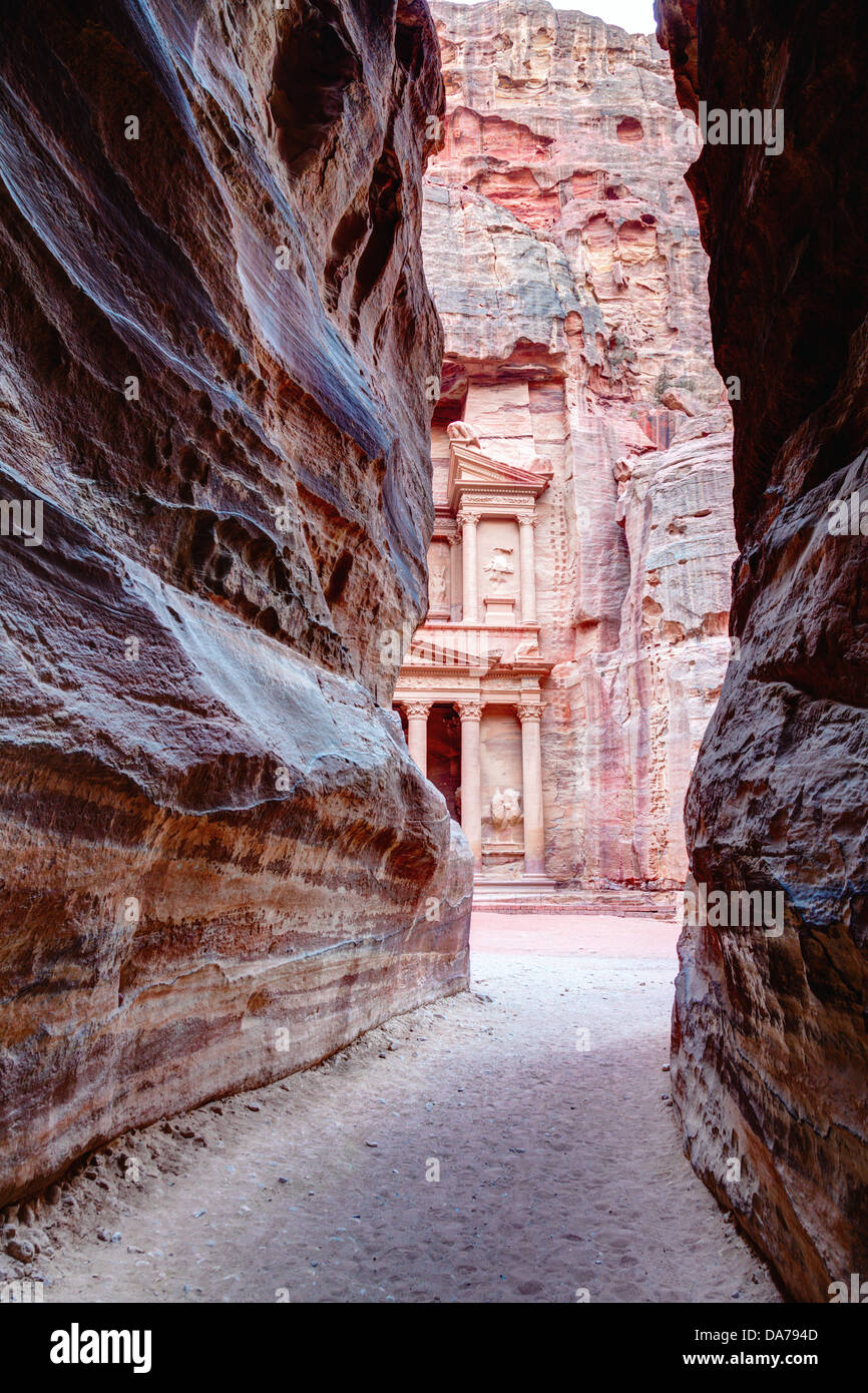 Blick von Al Khazneh al-Siq in Petra, Jordanien Stockfoto