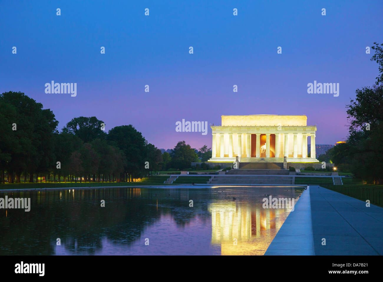 Das Abraham Lincoln Memorial in Washington, DC am Abend Stockfoto