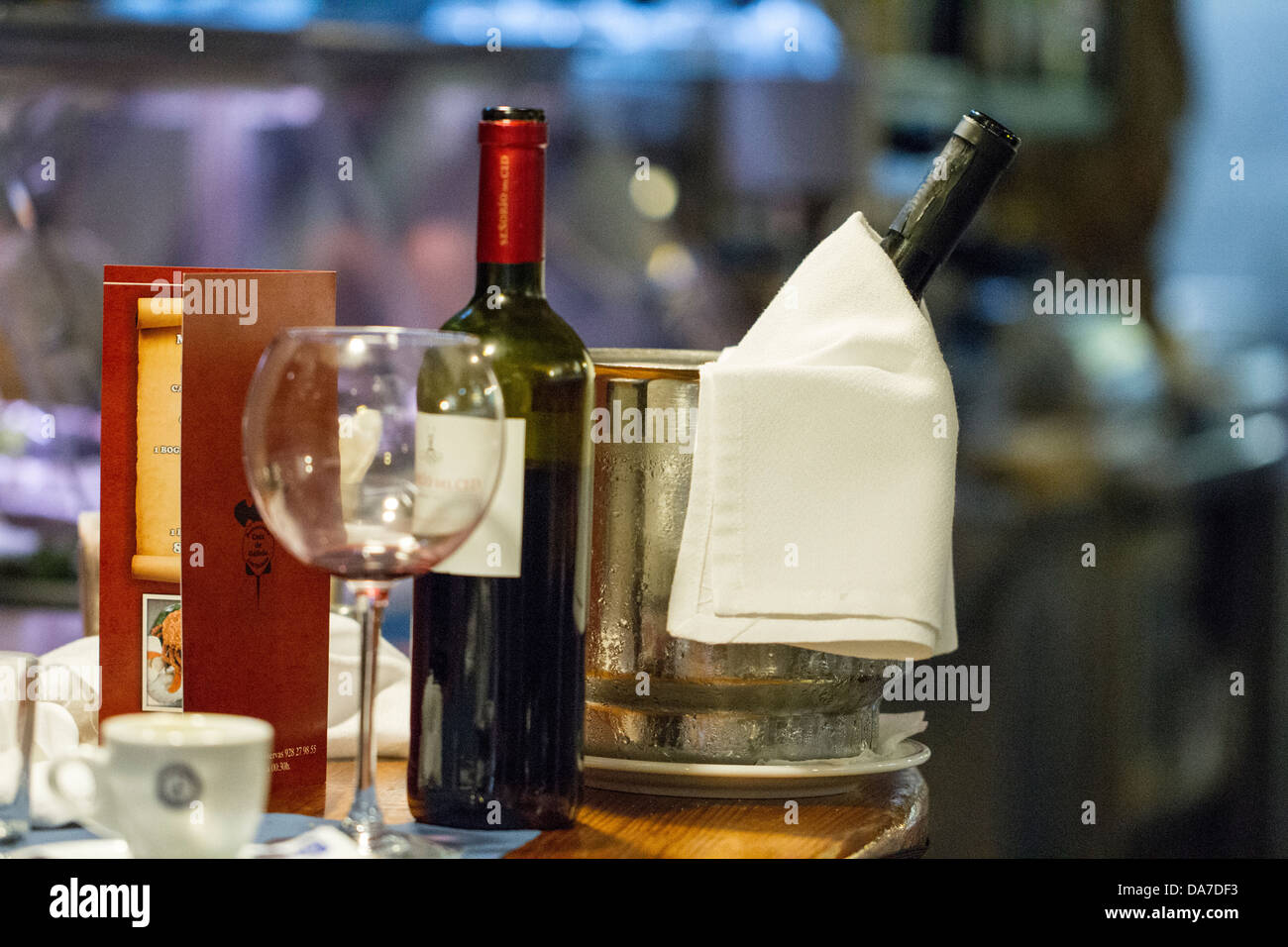 Abendessen und Wein Stockfoto