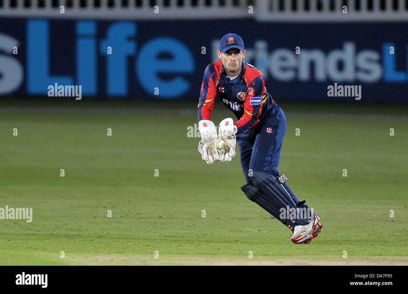 Canterbury, UK. 5. Juli 2013. James Foster (Essex, Wicketkeeper und Kapitän). Kent V Essex. Freunde Leben T20. Die Spitfire-Boden. St Lawrence. Canterbury. Kent. Bildnachweis: Sport In Bilder/Alamy Live-Nachrichten Stockfoto