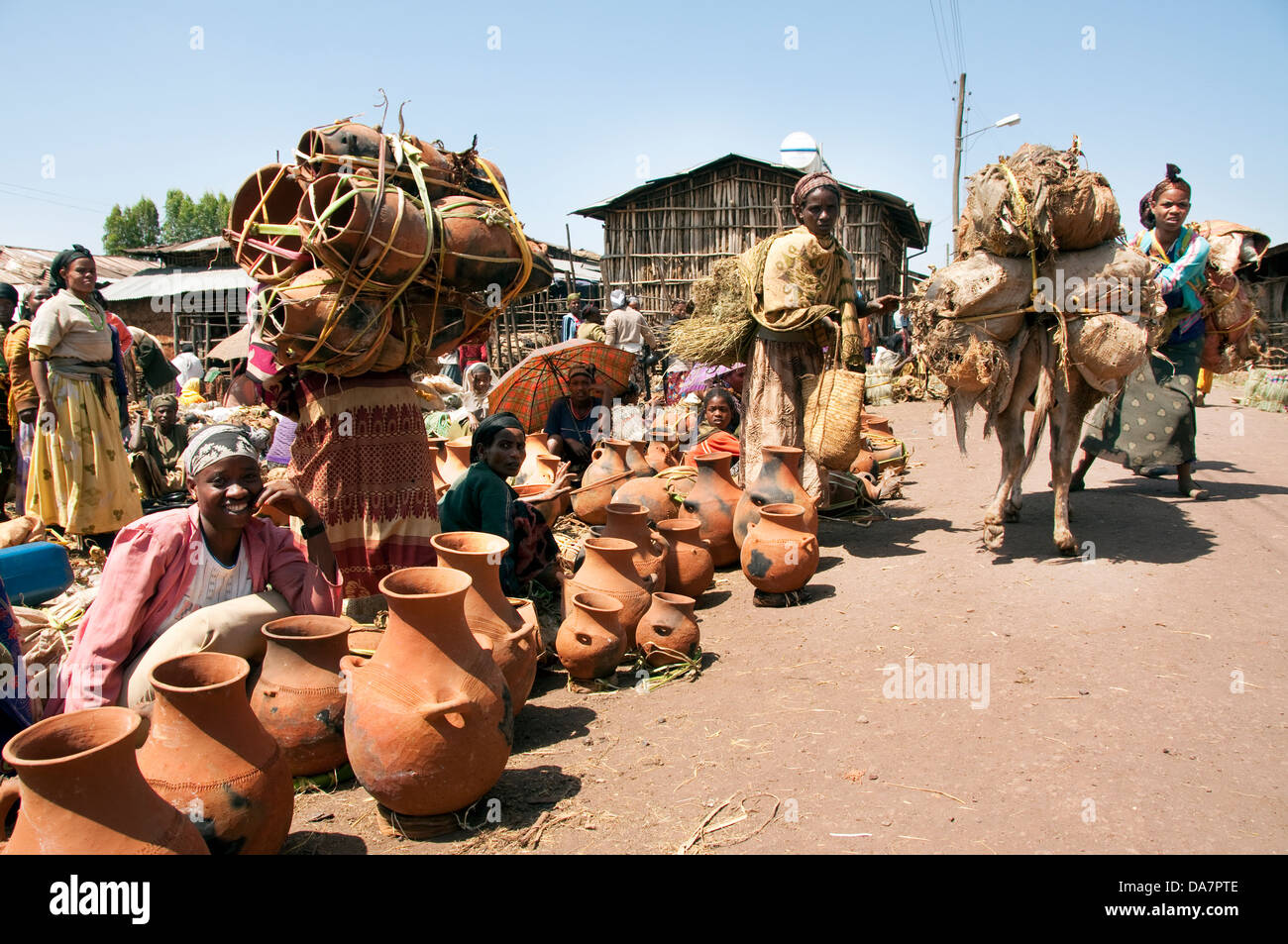 Waliso Markt, Äthiopien Stockfoto
