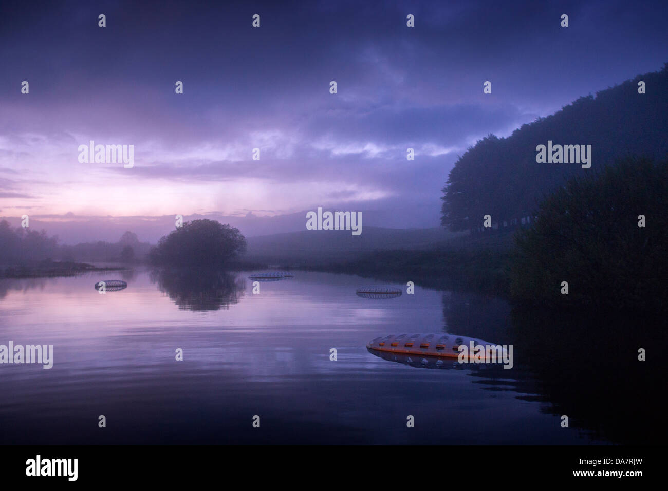 Die Land Art Arbeit bezeichnet Mégascospic Diatomeen, von Prisca Cosnier gemacht. Ein Projekt in den Horizont "Natur-Kunst" 2013 Rahmen Stockfoto