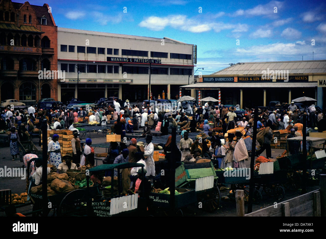 Markt, East London, Südafrika, ca. 1958 Stockfoto