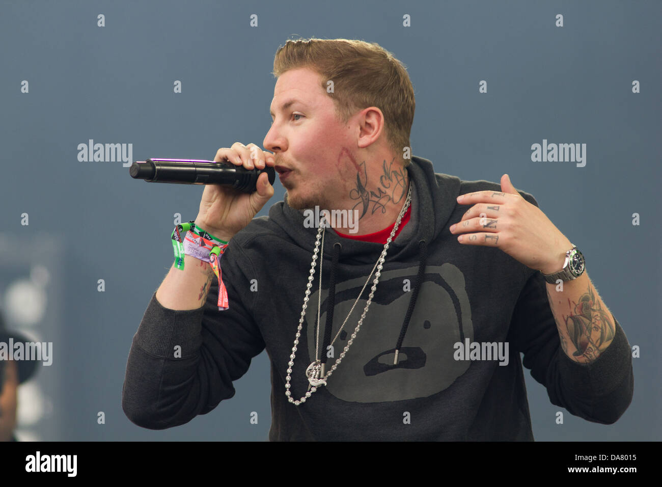 Professor Green auf dem Glastonbury Festival 2013 durchführen. Somerset, England, Vereinigtes Königreich. Stockfoto