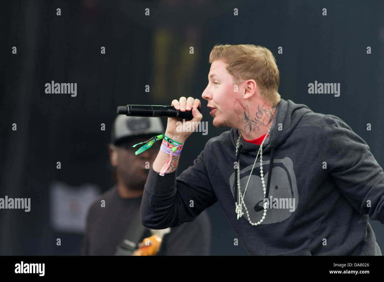 Professor Green auf dem Glastonbury Festival 2013 durchführen. Somerset, England, Vereinigtes Königreich. Stockfoto