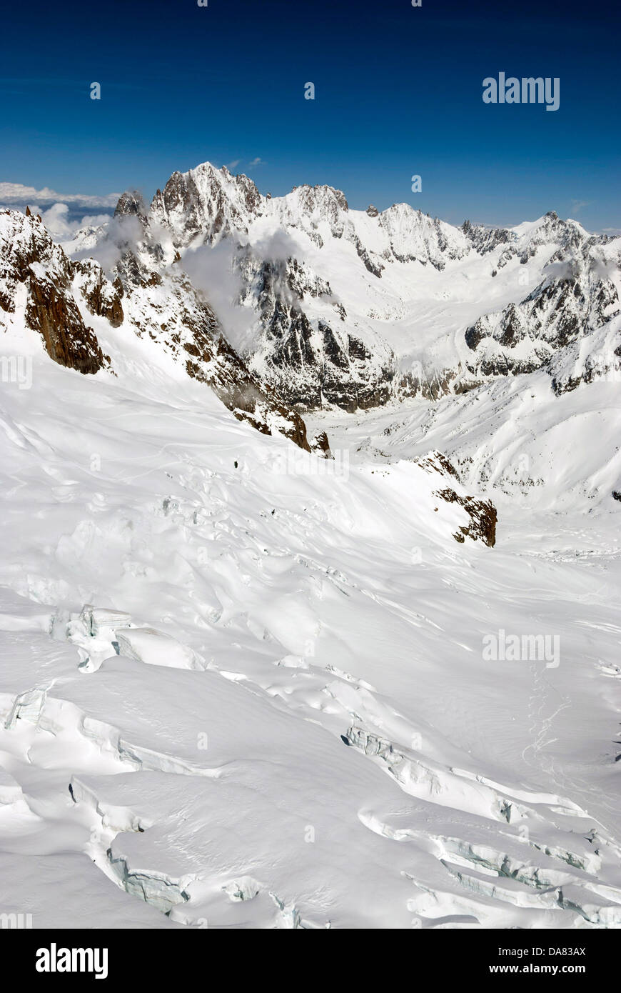 Französischen Alpen, Chamonix Mont Blanc, Aiguille du Midi Stockfoto