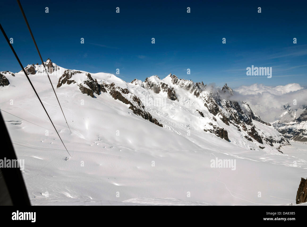 Französischen Alpen, Chamonix Mont Blanc, Aiguille du Midi Stockfoto