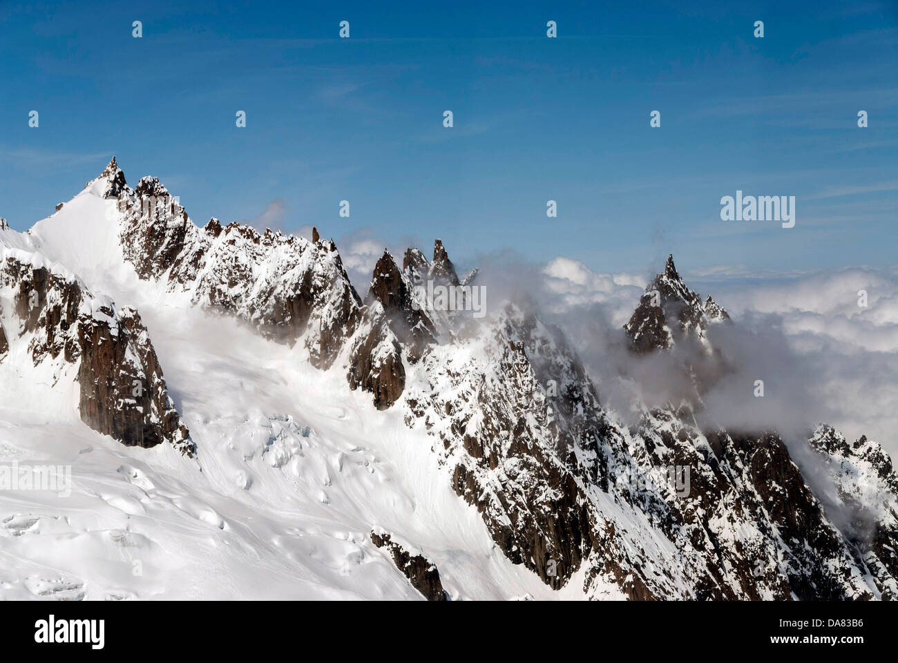 Französischen Alpen, Chamonix Mont Blanc, Aiguille du Midi Stockfoto
