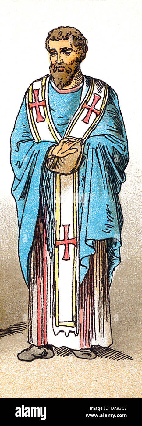 Die byzantinischen Figur dargestellt ist ein 9. Jahrhundert A.D. Bischof. Th Abbildung reicht bis 1882. Stockfoto