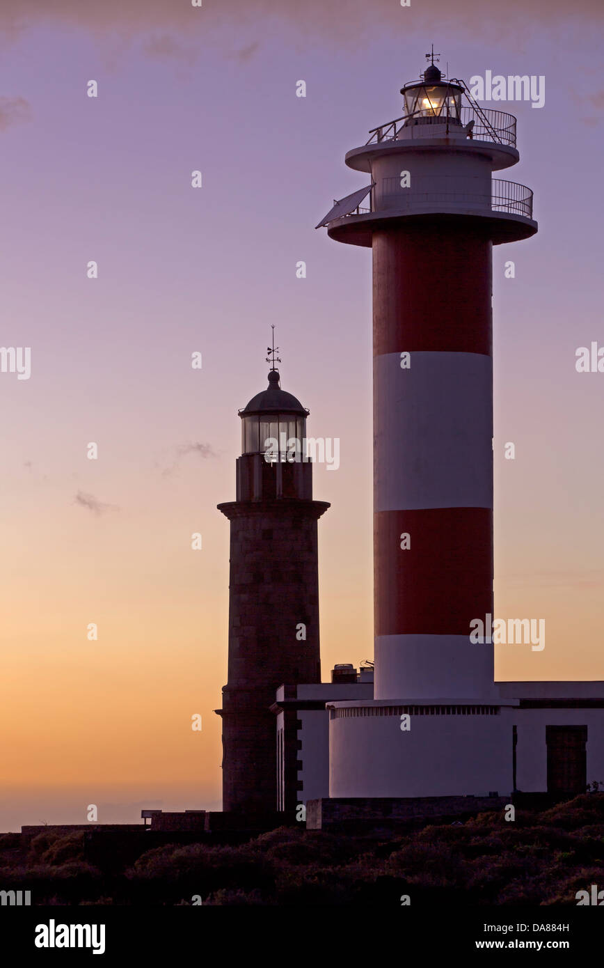 Neue und alte Leuchtturm bei Fuencaliente, La Palma, Spanien, Europa Stockfoto