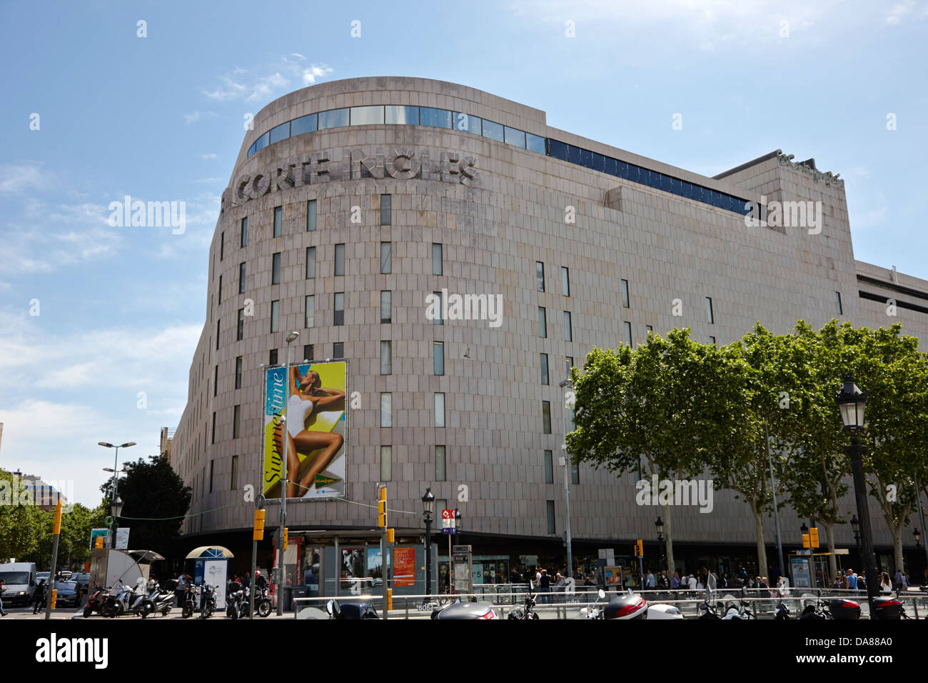 el Corte Ingles Kaufhaus am Placa Catalunya Barcelona-Katalonien-Spanien Stockfoto