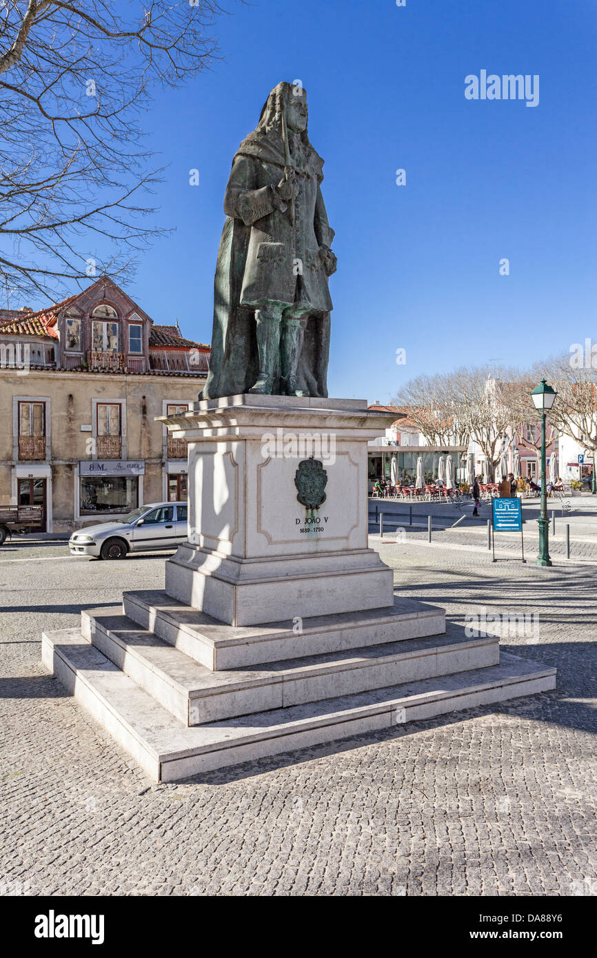 D. João V Königsstatue in Mafra. Portugal. Stockfoto