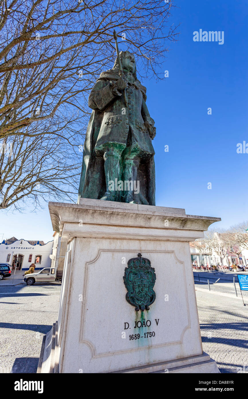 D. João V Königsstatue in Mafra. Portugal. Stockfoto