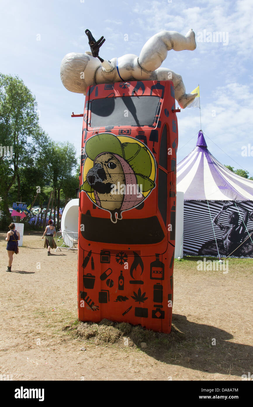 Die Unfairground auf dem Glastonbury Festival 2013. Stockfoto