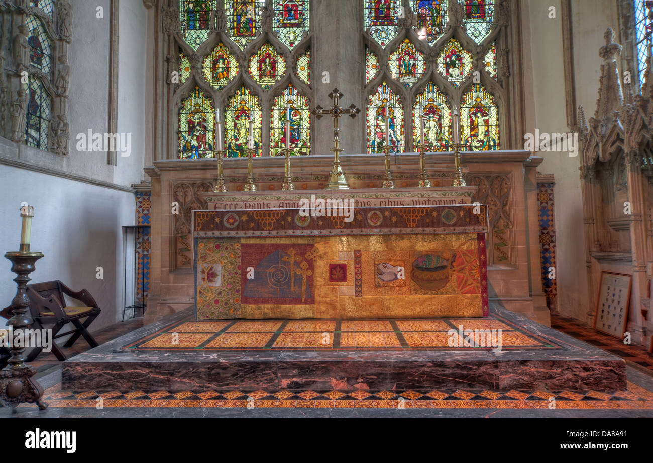 Hauptaltar Kunst aus der Kapelle von St. Peter & St Paul, Pfarrkirche, Dorchester auf Themse, England, UK Stockfoto