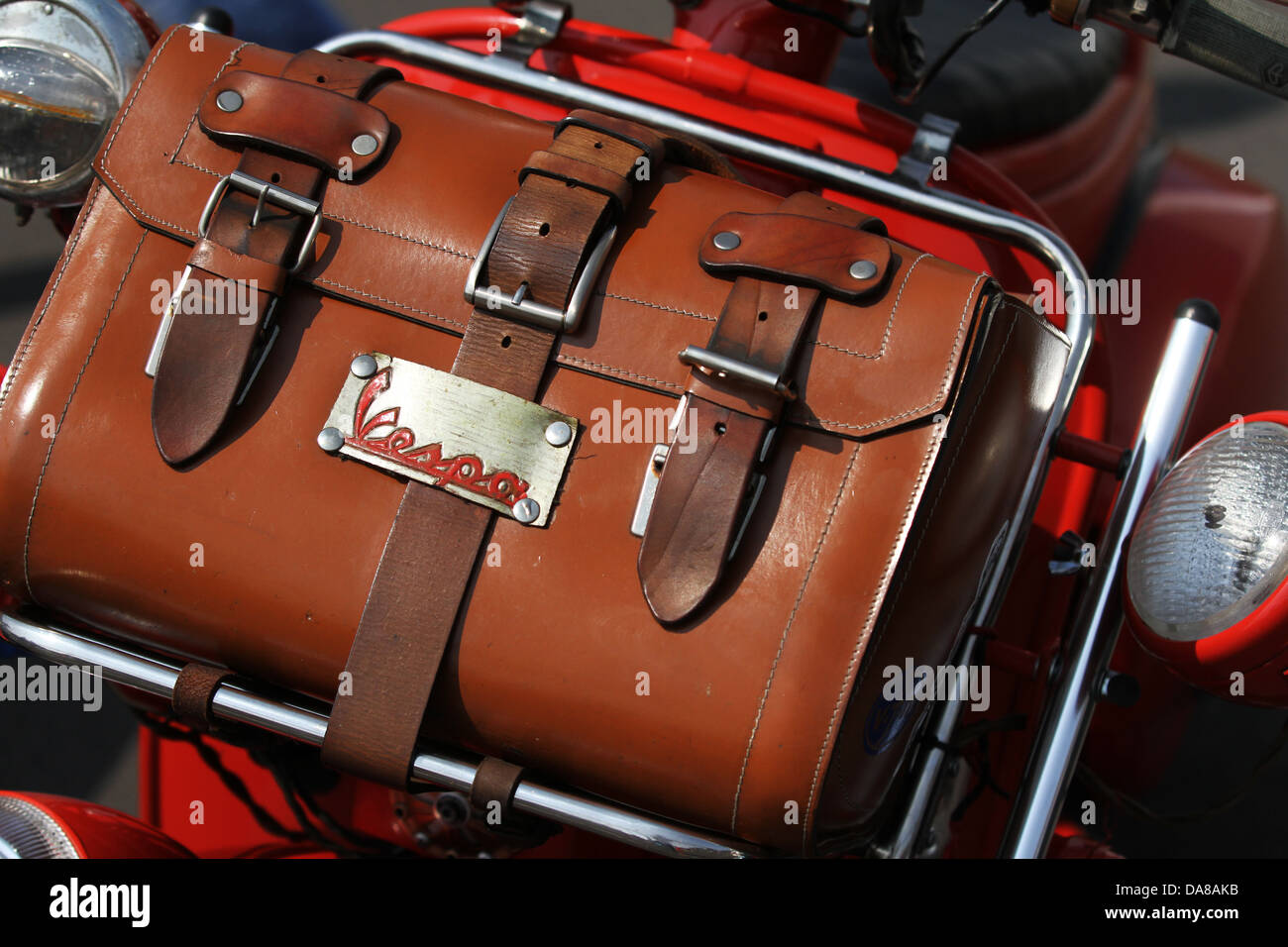 Vespa-Roller Mod italienische Kultur Original 1960er Jahren Motorroller Gepäck aus Italien Stockfoto