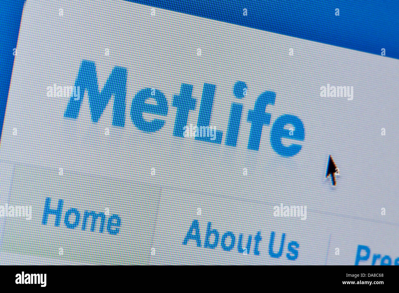 Nahaufnahme des MetLife Logos, wie auf ihrer Website zu sehen. (Nur zur redaktionellen Verwendung: print, TV, e-Book und redaktionelle Webseite). Stockfoto
