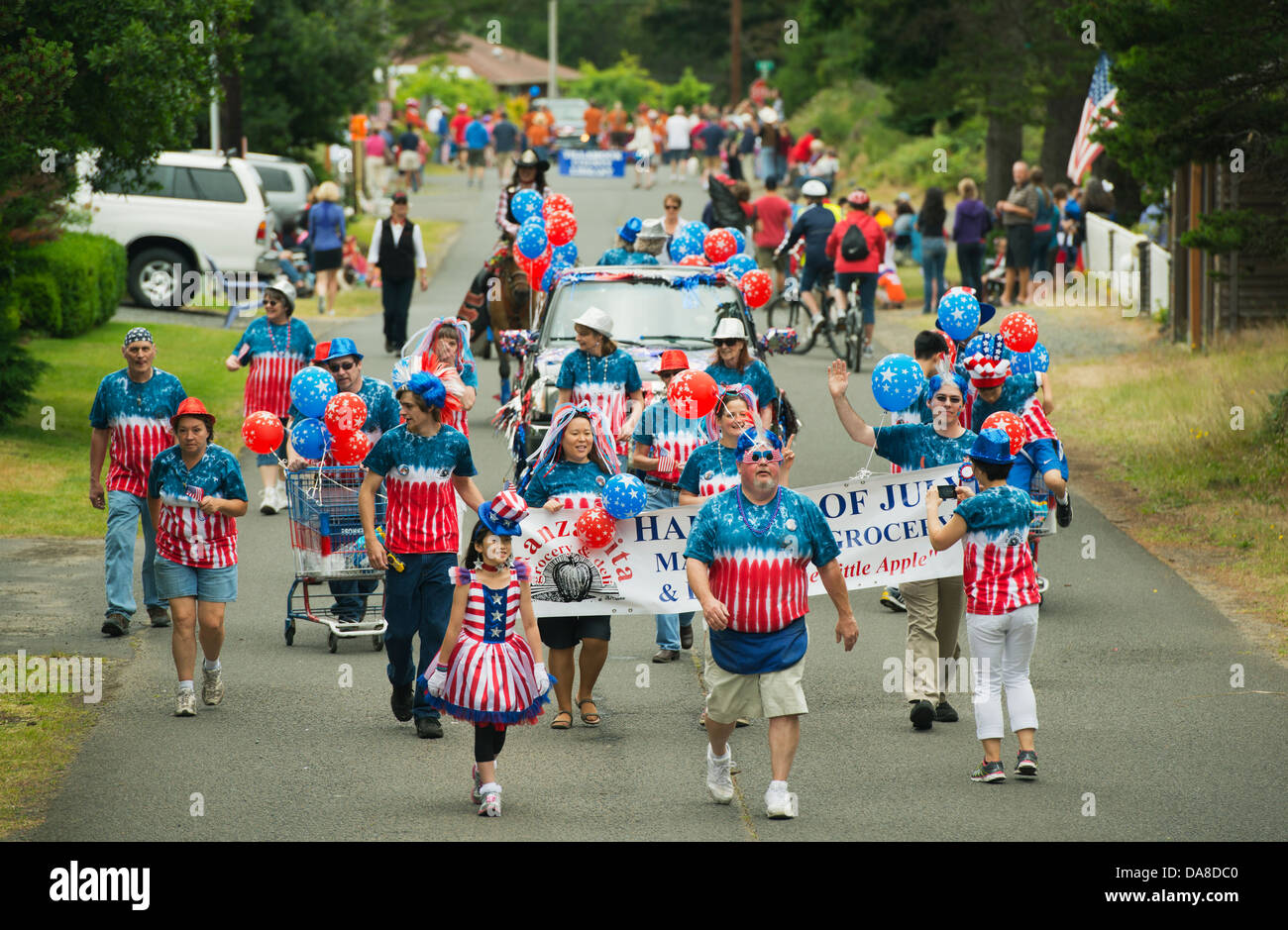 Kleinstadt 4.Juli Parade, 4. Juli 2013, Manzanita Oregon Stockfoto