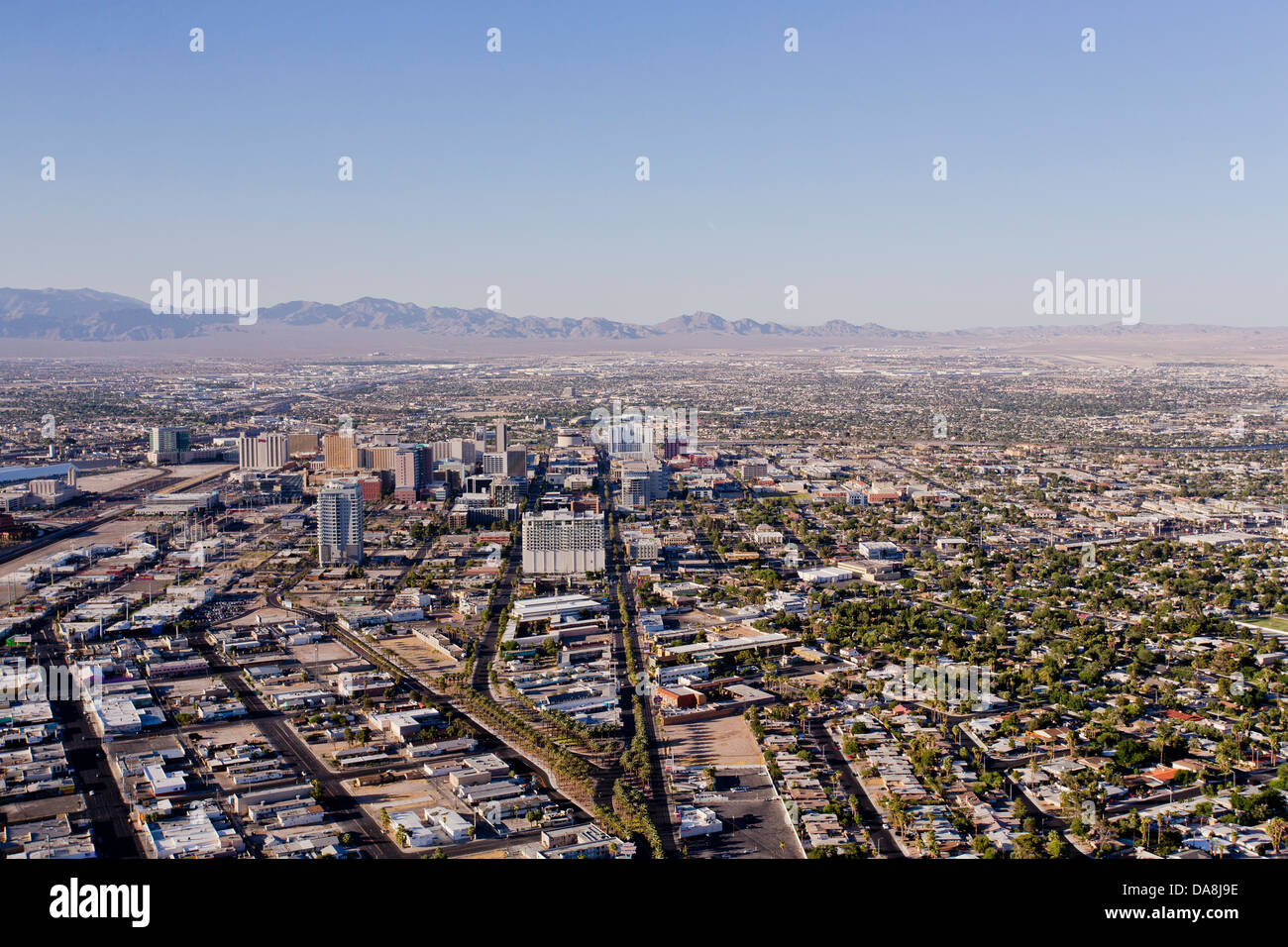 Las Vegas Stadtbild von der Spitze des Stratosphere Tower aus gesehen Stockfoto